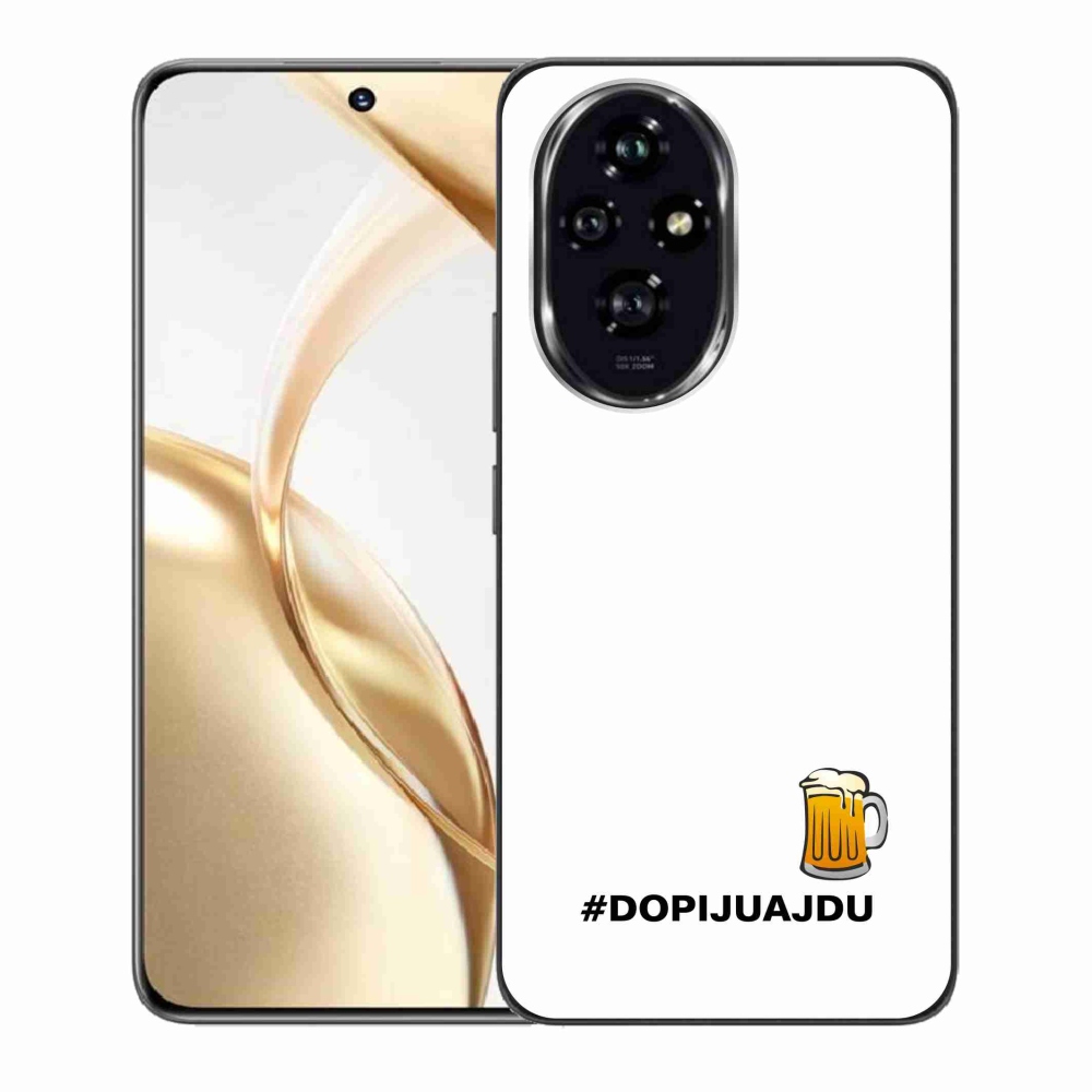 Gelový kryt mmCase na Honor 200 5G - pivní motiv 1 bílé pozadí