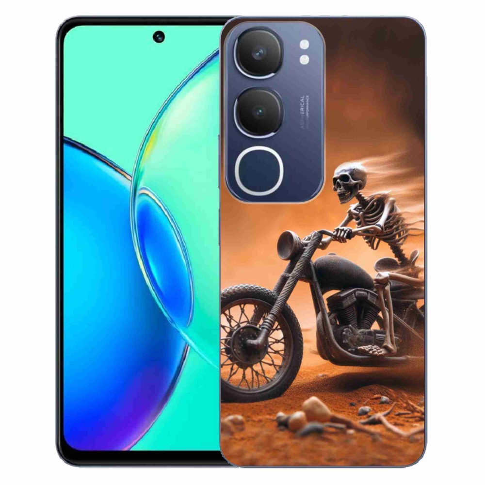 Gelový kryt mmCase na Vivo Y19s - kostra na motorce
