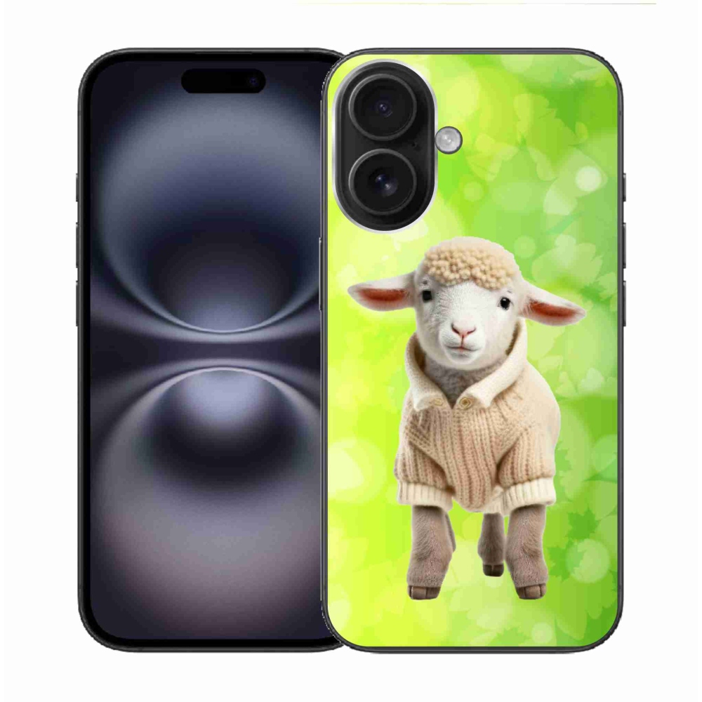 Gelový kryt mmCase na iPhone 16 - jehně ve svetru
