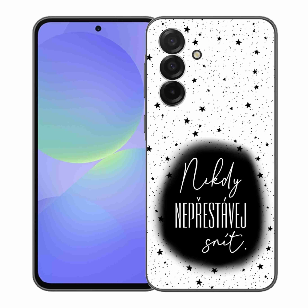 Gelový kryt mmCase na Samsung Galaxy A36 5G - citát 1 černobílé pozadí