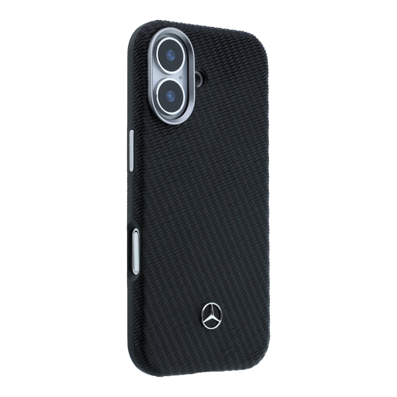 Mercedes PU Leather Wood Semi Wrap MagSafe Zadní Kryt pro iPhone 17 Black