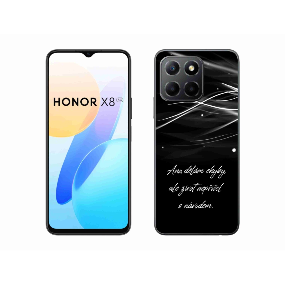 Gelový kryt mmCase na Honor X8 5G/Honor 70 Lite 5G - citát černé pozadí