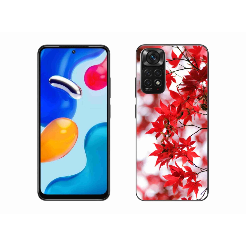 Gelový kryt mmCase na Xiaomi Redmi Note 11S 4G - červené listy