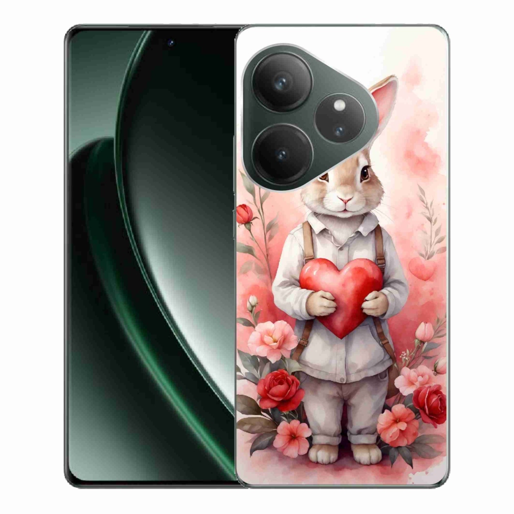 Gelový kryt mmCase na Realme GT 6 5G/GT 6T 5G - zajíc se srdíčkem