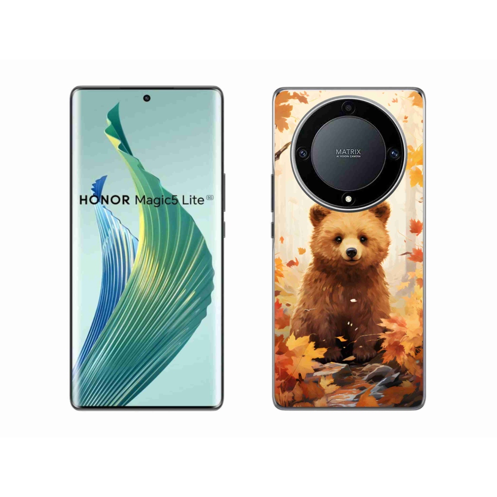 Gelový kryt mmCase na Honor Magic 5 Lite 5G - medvěd v lese
