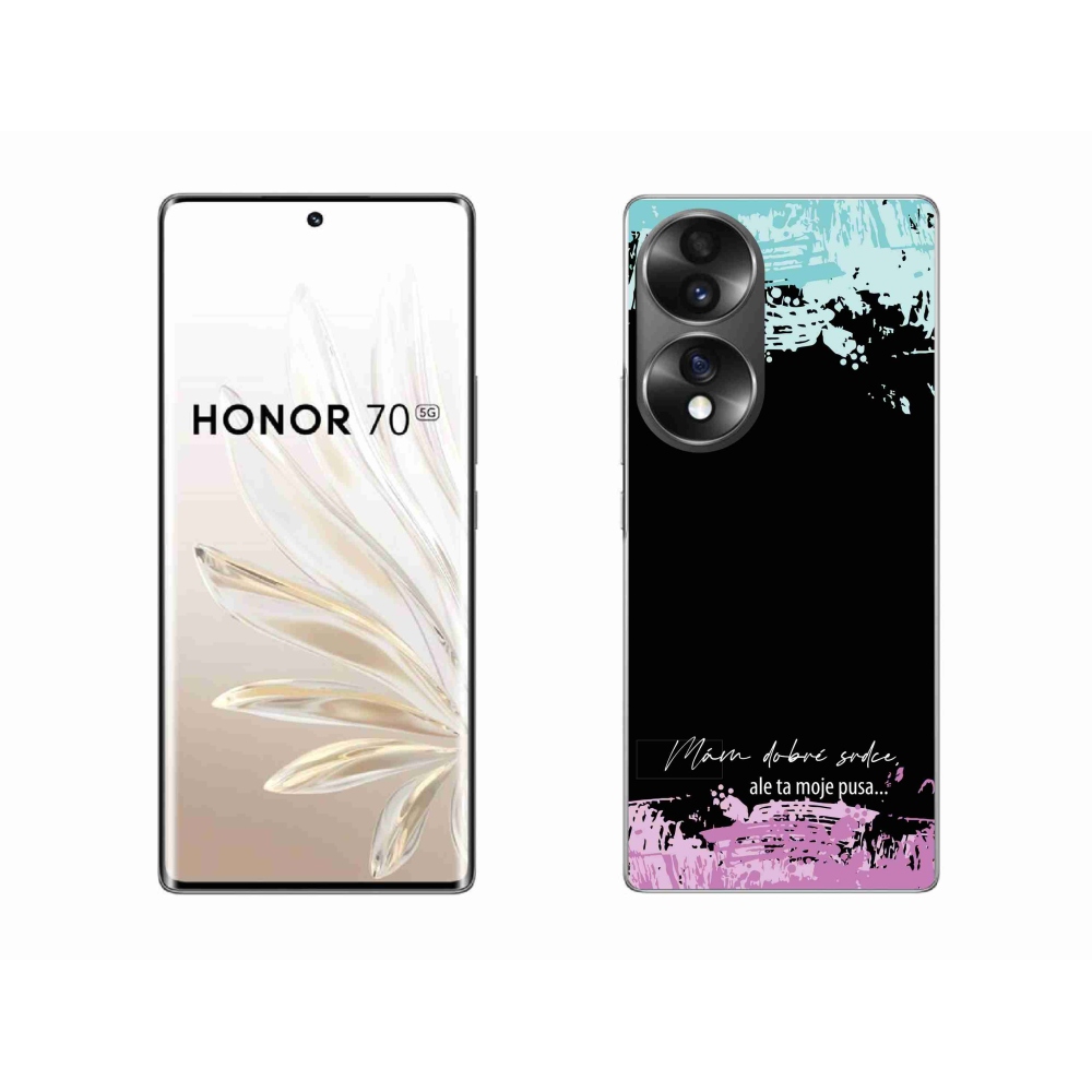 Gelový kryt mmCase na Honor 70 - vtipný text 3 černé pozadí