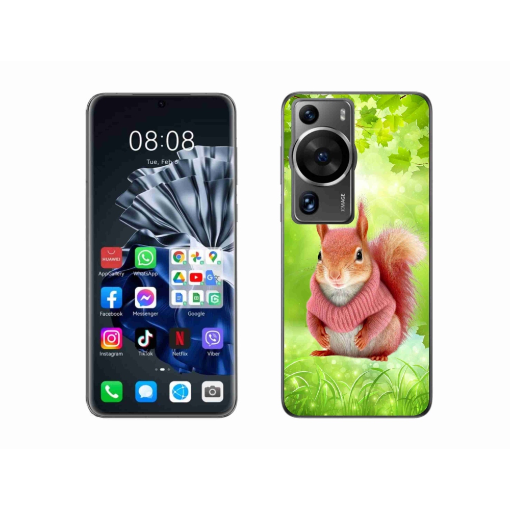 Gelový kryt mmCase na Huawei P60 Pro - veverka ve svetru
