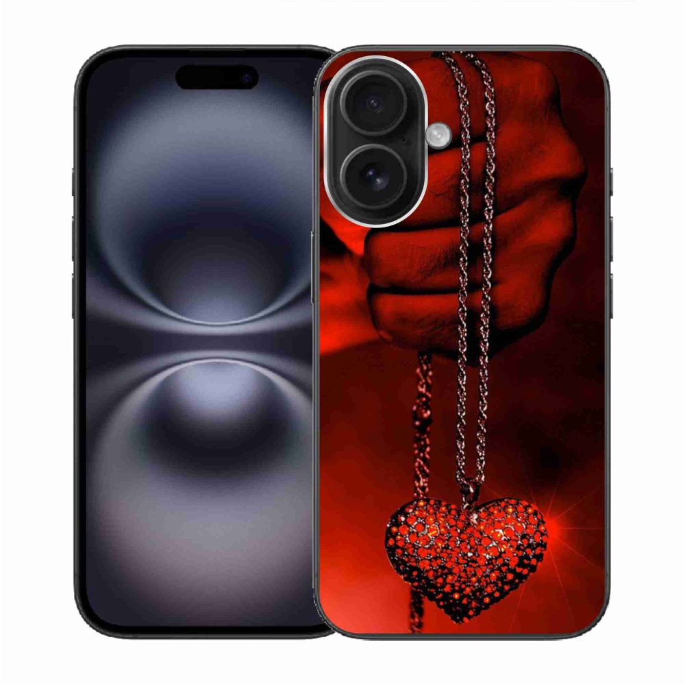 Gelový kryt mmCase na iPhone 16 - náhrdelník