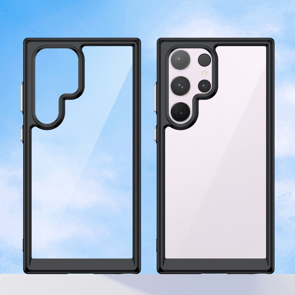 Gelový obal s pevnými zády na Samsung Galaxy S24 Ultra - černý