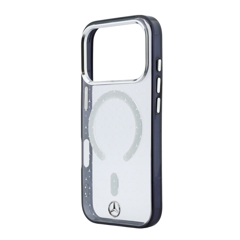 Mercedes PC/TPU Star Pattern MagSafe Zadní Kryt pro iPhone 18 Pro Max Transparent/Black