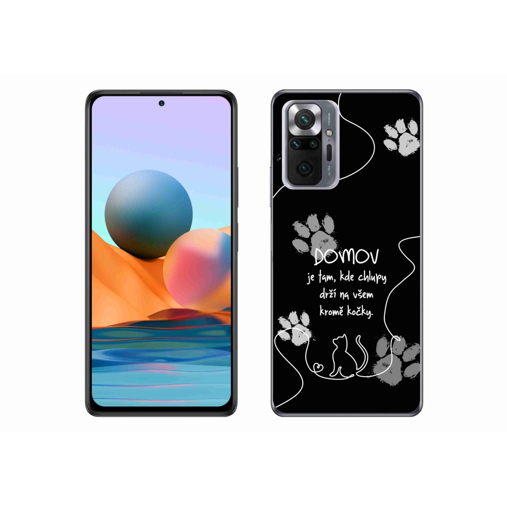Gelový kryt mmCase na Xiaomi Redmi Note 10 Pro - kočičí motiv černé pozadí
