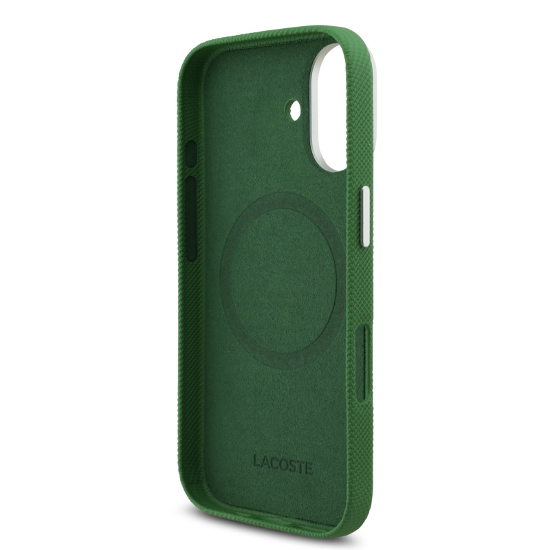 Lacoste Iconic Petit Pique Metal Logo MagSafe Zadní Kryt pro iPhone 17 Green