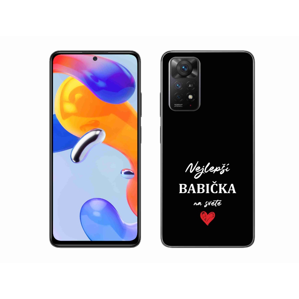 Gelový kryt mmCase na Xiaomi Redmi Note 11 Pro 4G/5G - nejlepší babička 1 černé pozadí