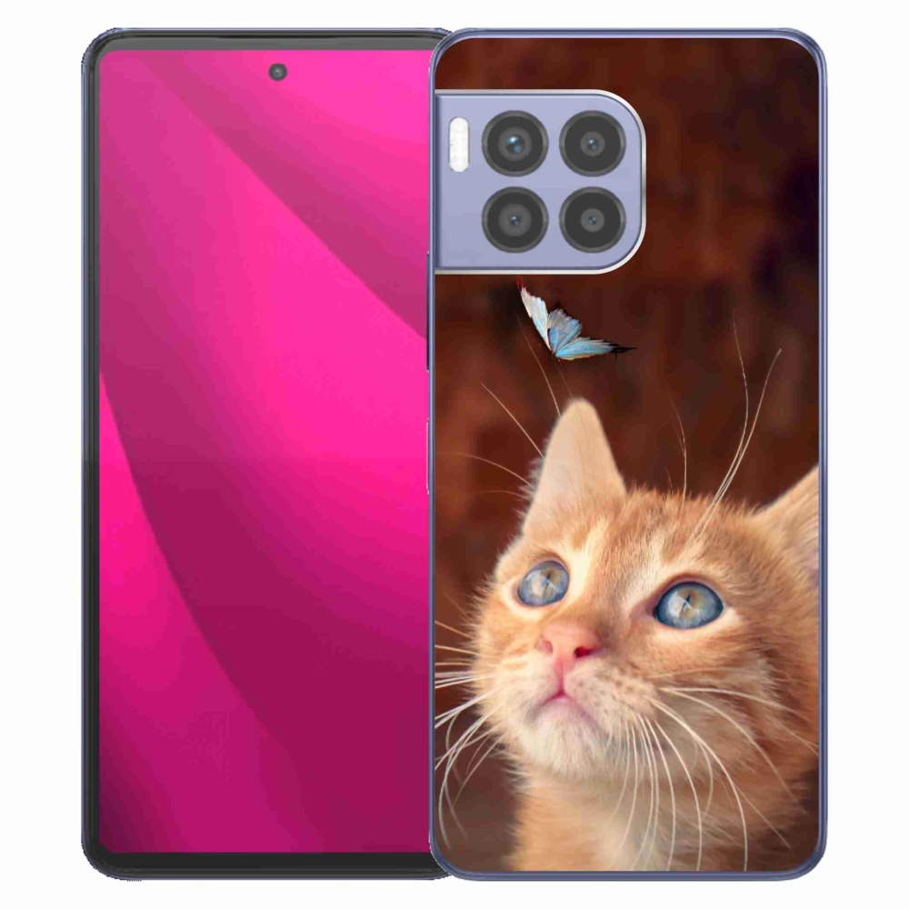 Gelový kryt mmCase na T-Mobile T Phone 2 Pro - motýl a kotě