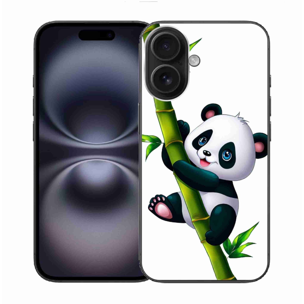 Gelový kryt mmCase na iPhone 16 - panda na bambusu