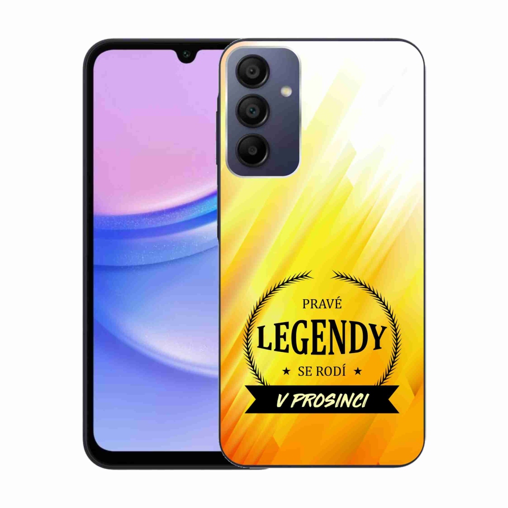 Gelový kryt mmCase na Samsung Galaxy A15 4G/5G - legendy v prosinci žluté pozadí