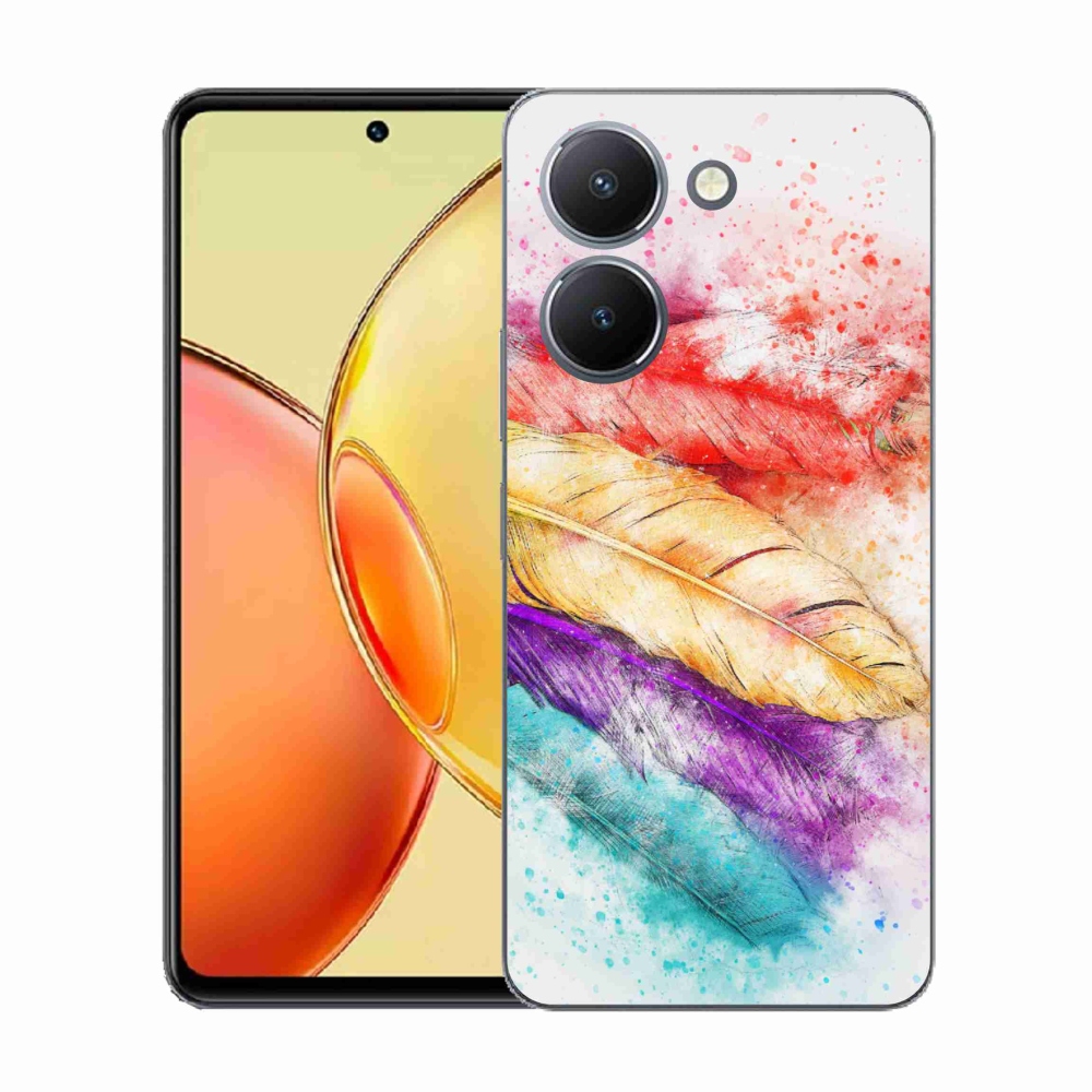 Gelový kryt mmCase na Vivo Y36 - barevné peří