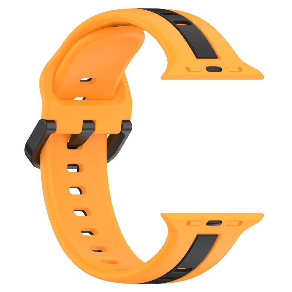 Strap silikonový řemínek na Apple Watch Ultra/Ultra 2 49mm/SE/SE 2022/2023 44mm/9/8/7 45mm/6/5/4 44mm/3/2/1 42 mm - žlutý/černý