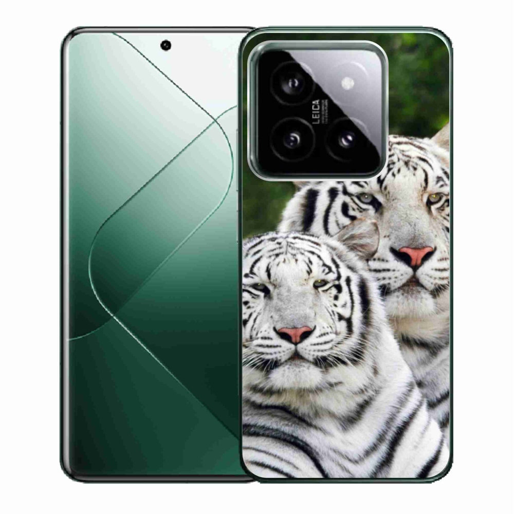 Gelový obal mmCase na Xiaomi 14 - bílí tygři
