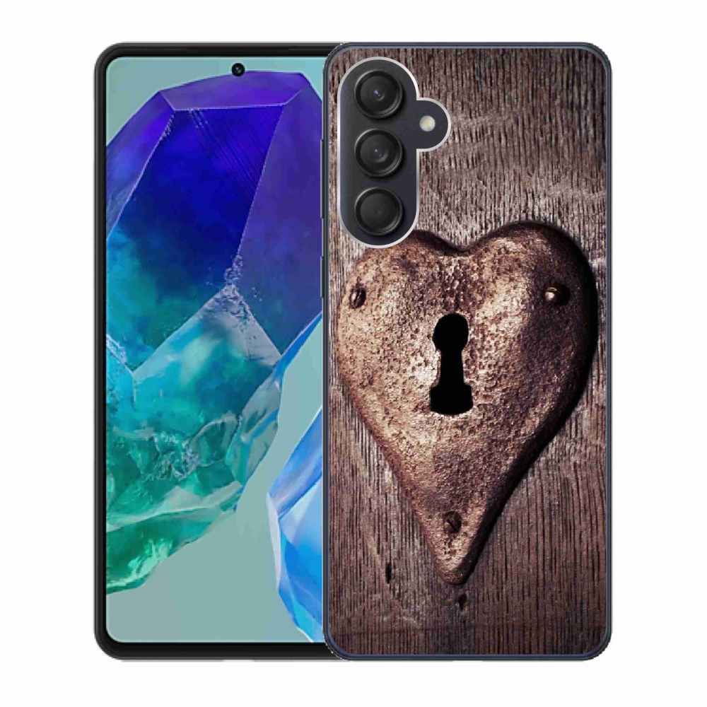 Gelový kryt mmCase na Samsung Galaxy M55 5G - zámek ve tvaru srdce
