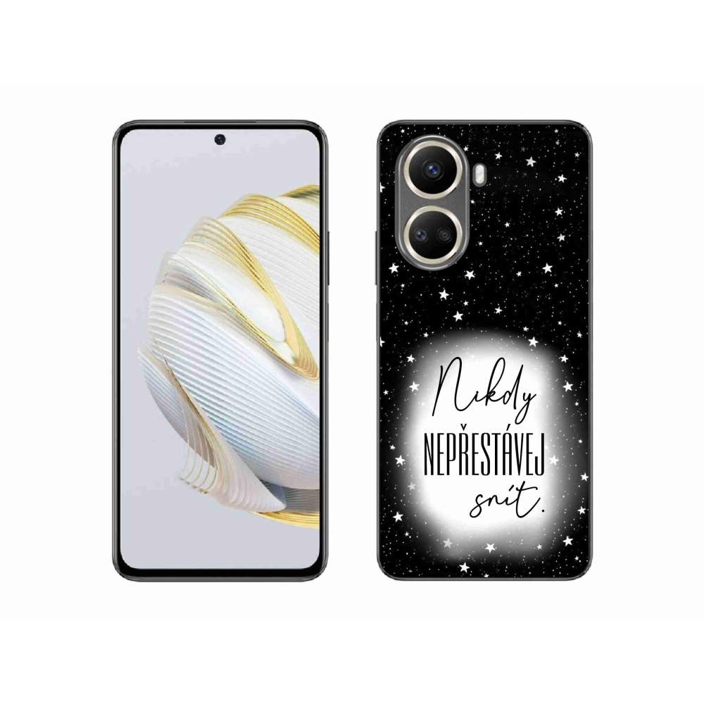 Gelový kryt mmCase na Huawei Nova 10 SE - citát 1 bíločerné pozadí