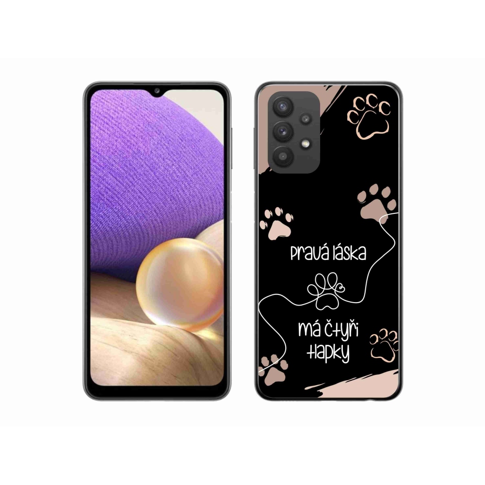 Gelový kryt mmCase na Samsung Galaxy A32 5G - psí motiv 1 černé pozadí