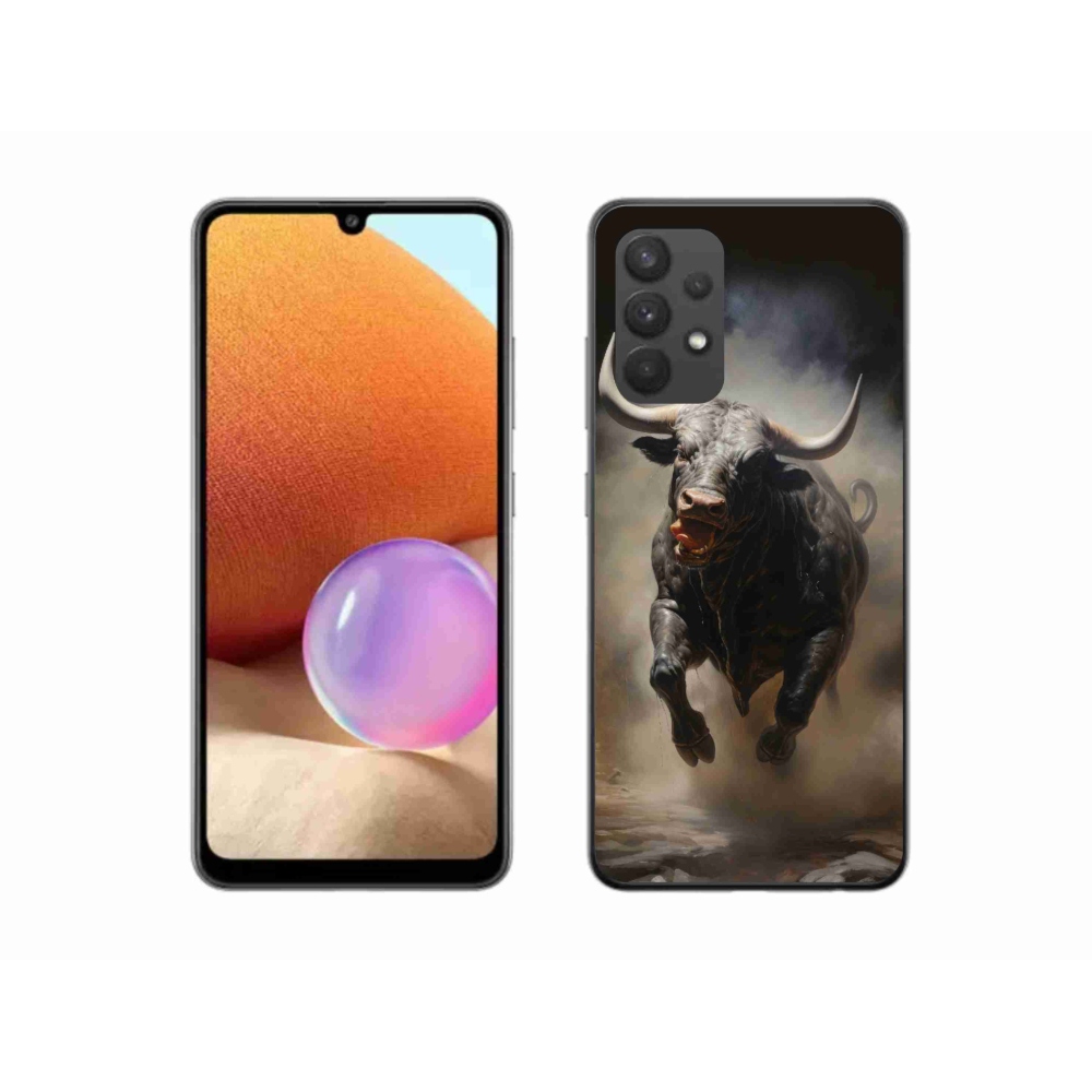 Gelový kryt mmCase na Samsung Galaxy A32 4G - rozzuřený býk