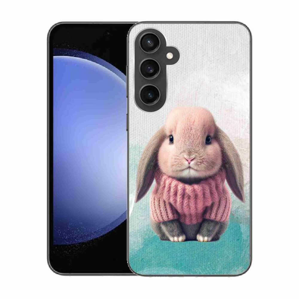 Gelový kryt mmCase na Samsung Galaxy S23 FE - králíček ve svetru
