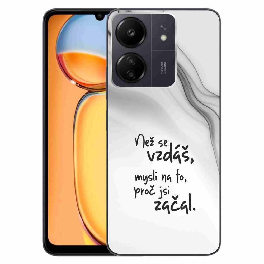 Gelový kryt mmCase na Xiaomi Poco C65/Redmi 13C - citát 2 bílé pozadí