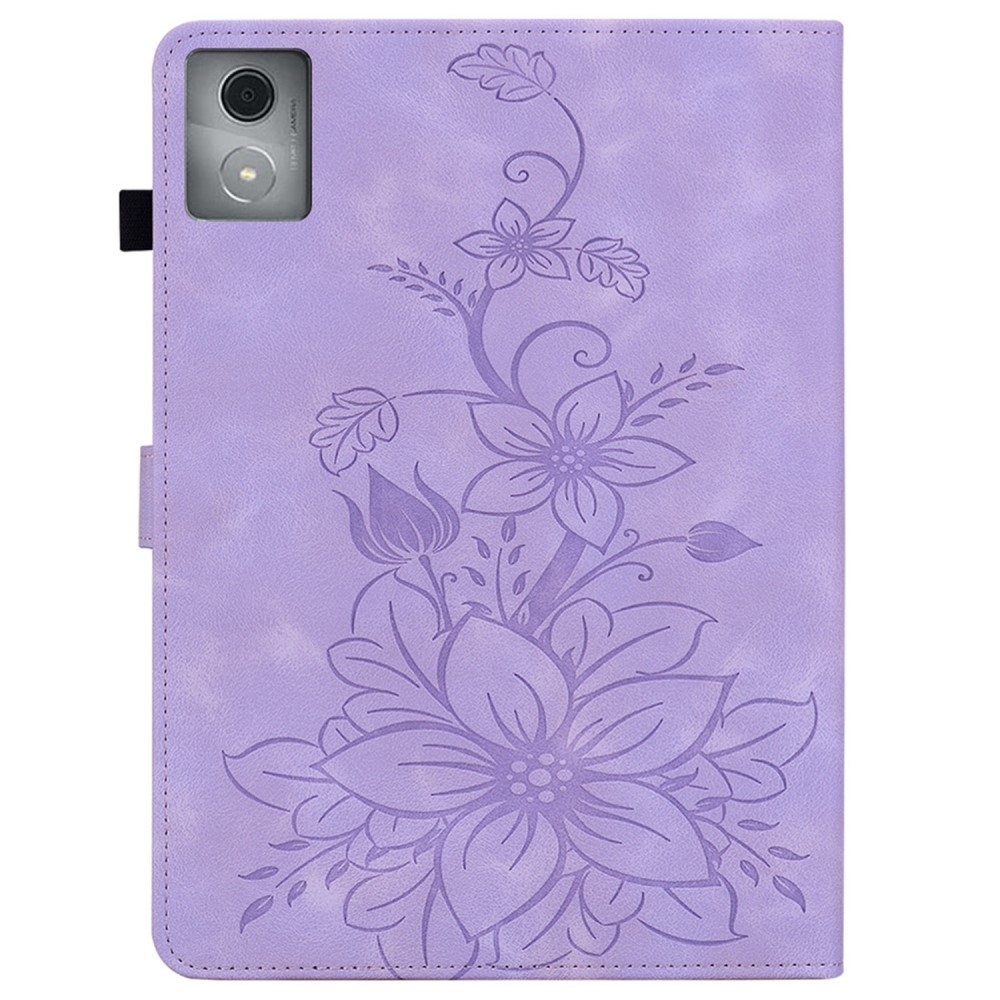 Flowers zavírací pouzdro na Lenovo Tab K11 Plus - fialové