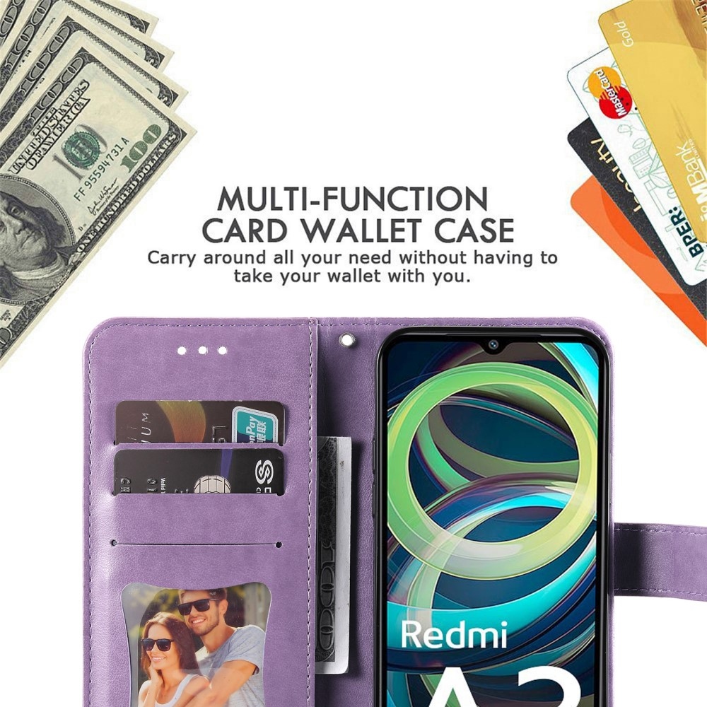 Mandala knížkové pouzdro na Xiaomi Redmi A3 - fialové