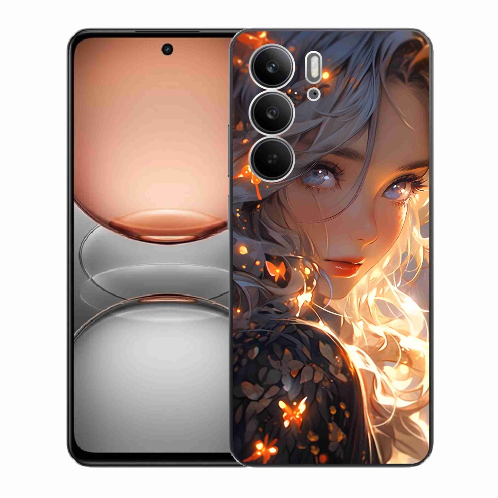 Gelový kryt mmCase na Realme C75 - dívka a motýli