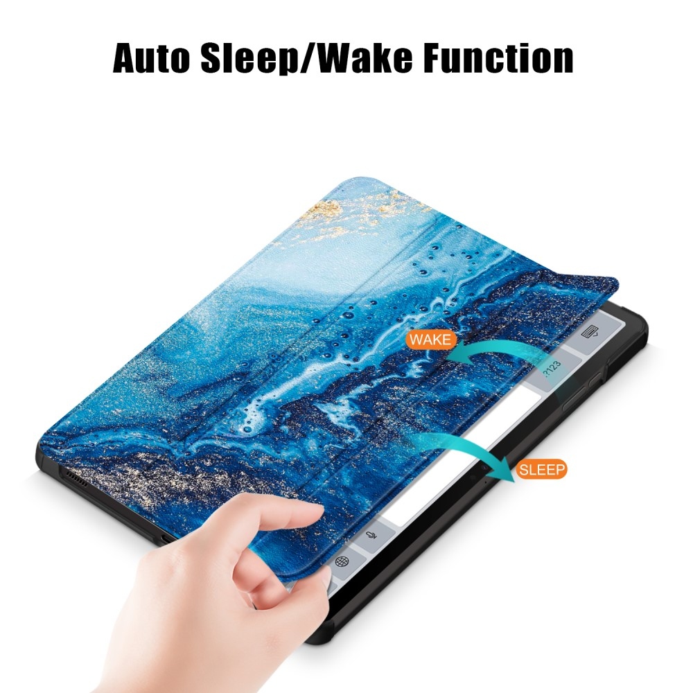 Print chytré zavírací pouzdro na Samsung Galaxy Tab S9/Tab S10 - mořské vlny