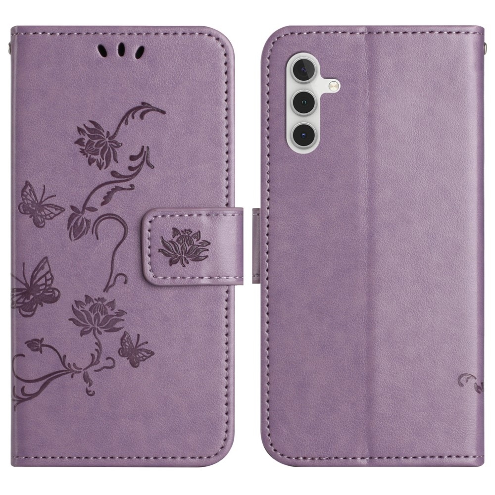 Flower knížkové pouzdro na Samsung Galaxy A36 5G - světlefialové