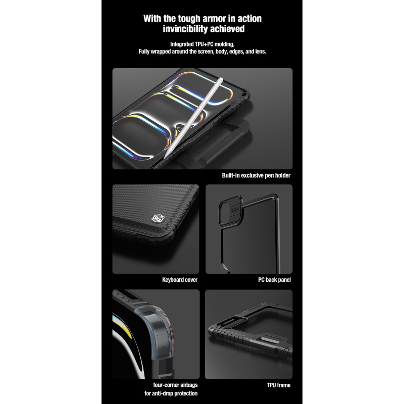 Nillkin Bumper GO Keyboard Case (Backlit Version) pro iPad Pro 11 2024 Black