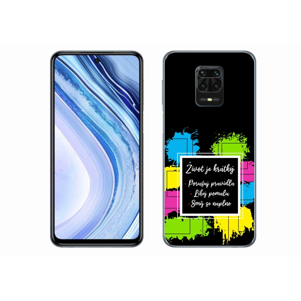 Gelový kryt mmCase na Xiaomi Redmi Note 9 Pro - citát 5 černé pozadí