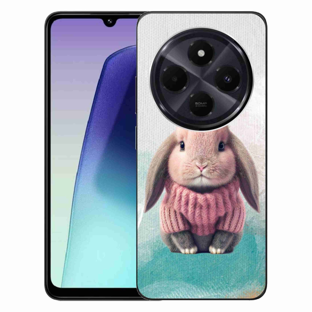 Gelový kryt mmCase na Xiaomi Redmi 14C/Poco C75 - králíček ve svetru