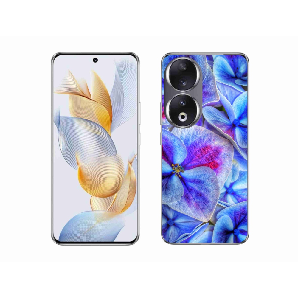 Gelový kryt mmCase na Honor 90 - modré květy 1