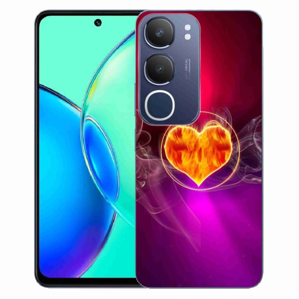 Gelový kryt mmCase na Vivo Y19s - ohnivé srdce