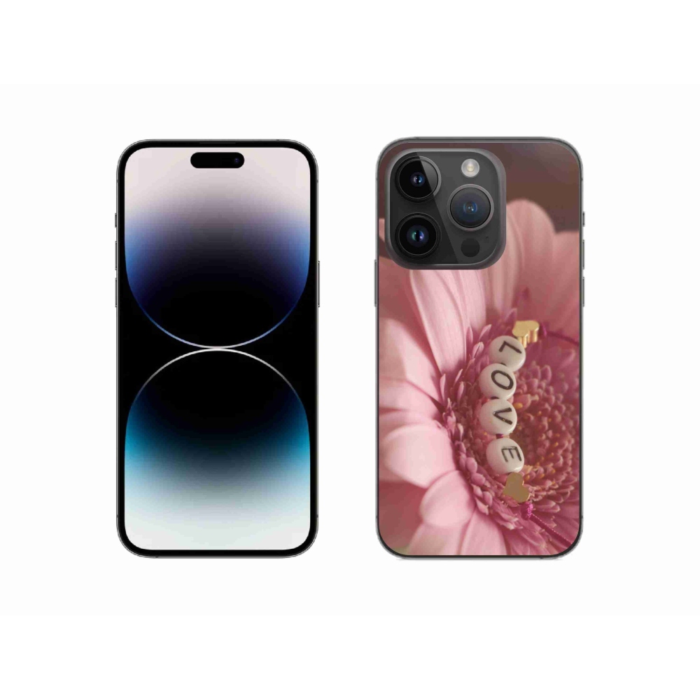 Gelový kryt mmCase na iPhone 14 Pro - přívěsek love