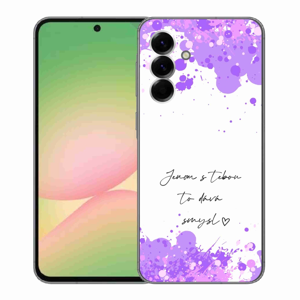 Gelový kryt mmCase na Samsung Galaxy A56 5G - zamilovaný text bílé pozadí