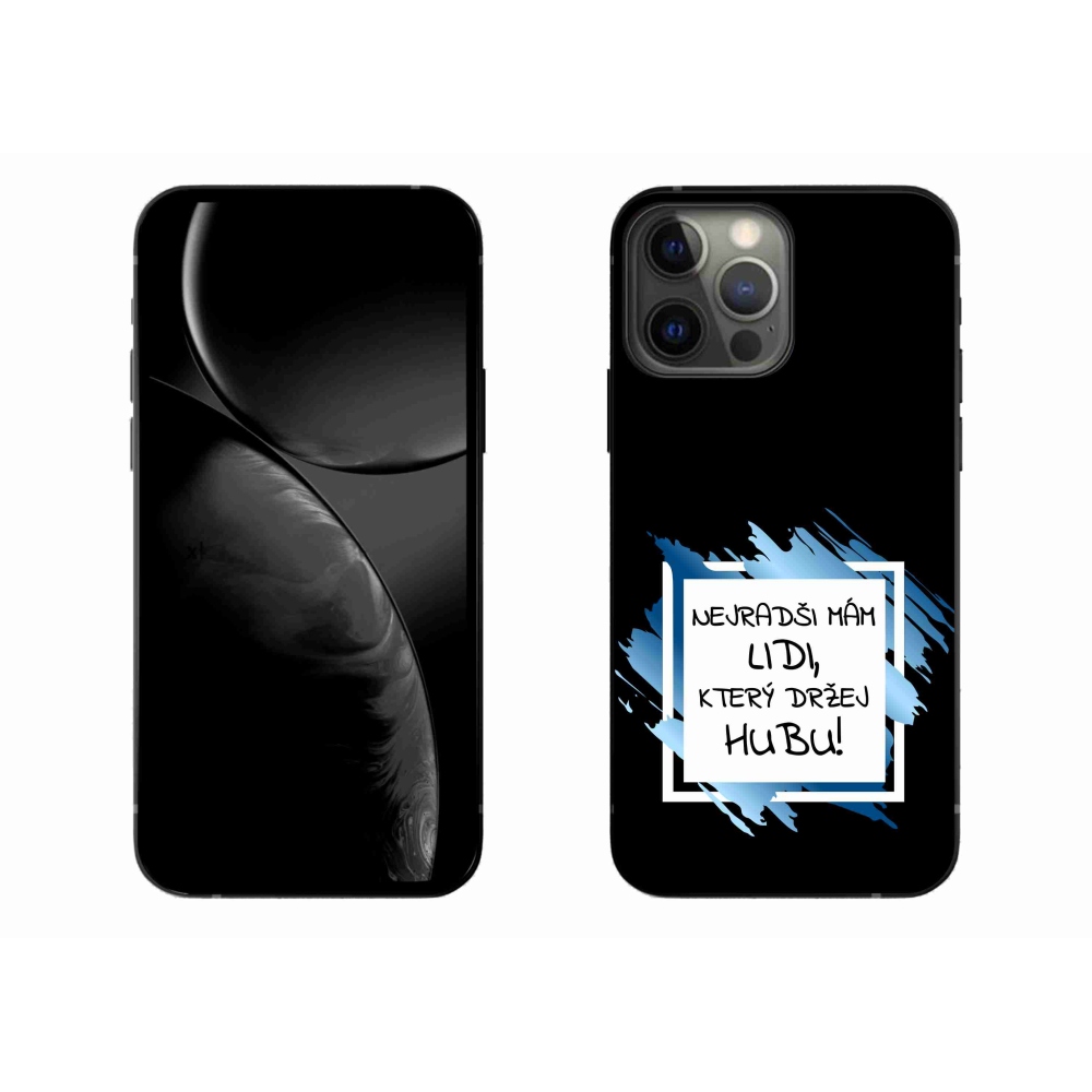 Gelový kryt mmCase na iPhone 13 Pro Max 6.7 - vtipný text 7 bíločerné pozadí