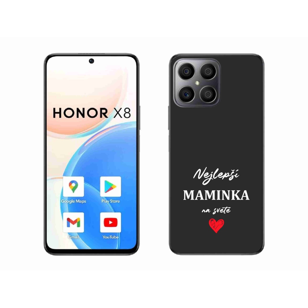 Gelový kryt mmCase na Honor X8 4G - nejlepší maminka 1 černé pozadí