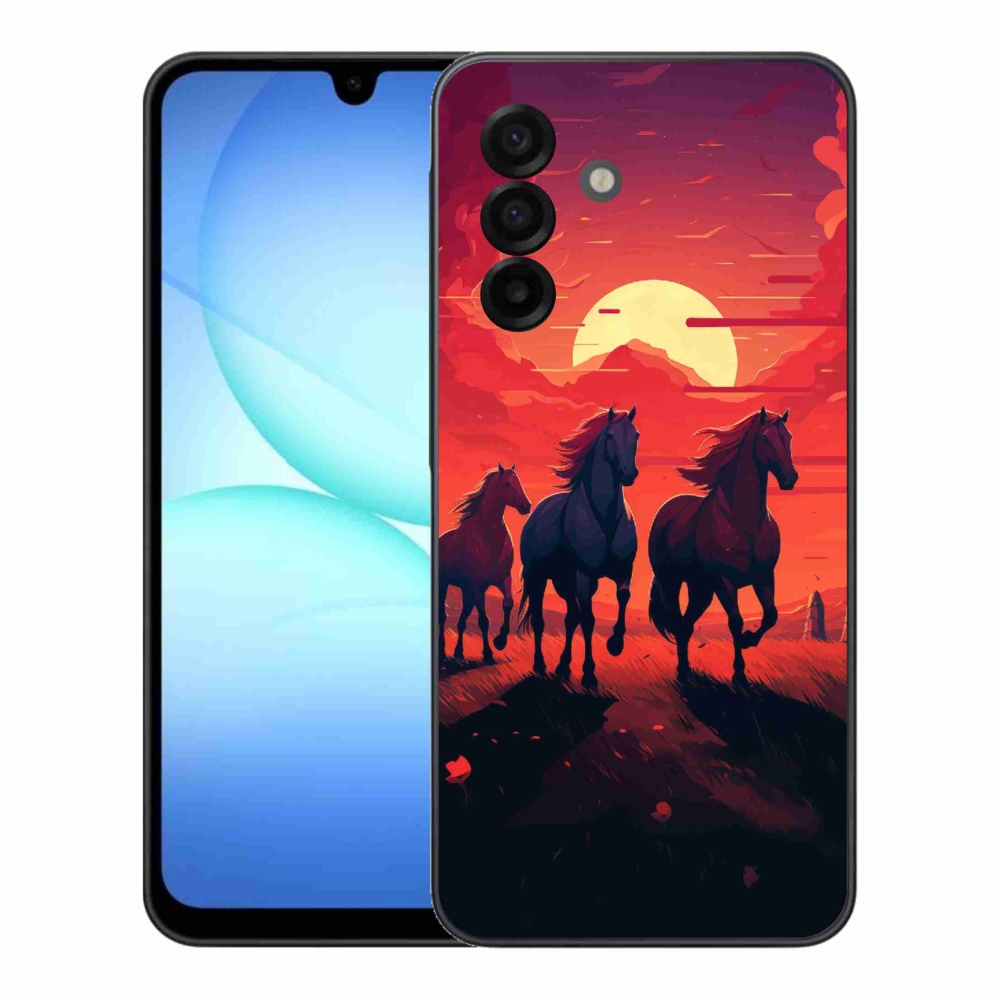 Gelový kryt mmCase na Samsung Galaxy A17 5G - koně a západ slunce