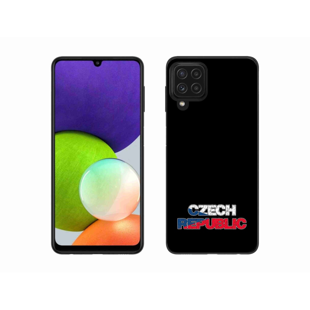Gelový kryt mmCase na Samsung Galaxy A22 4G - Czech Republic černé pozadí