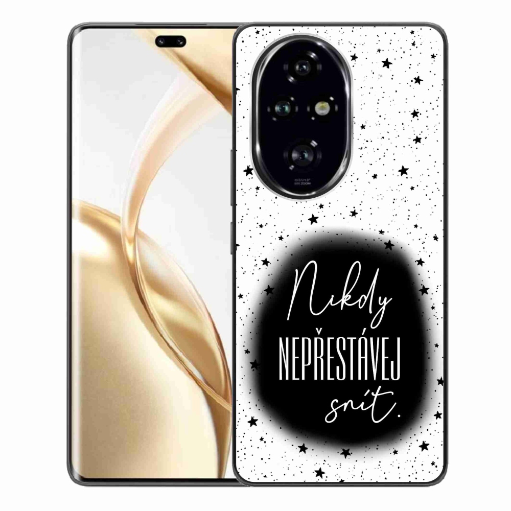 Gelový kryt mmCase na Honor 200 Pro 5G - citát 1 černobílé pozadí