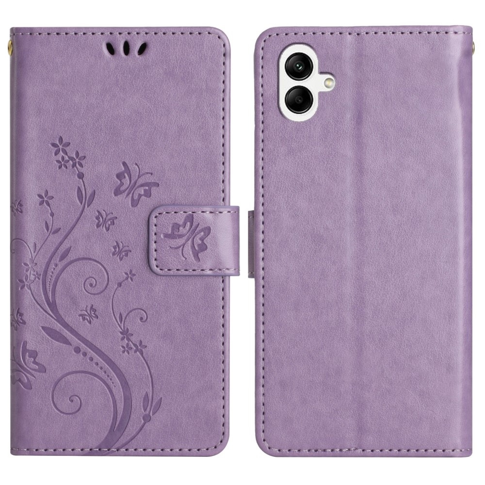 Flowers knížkové pouzdro na Samsung Galaxy A06 4G - světlefialové