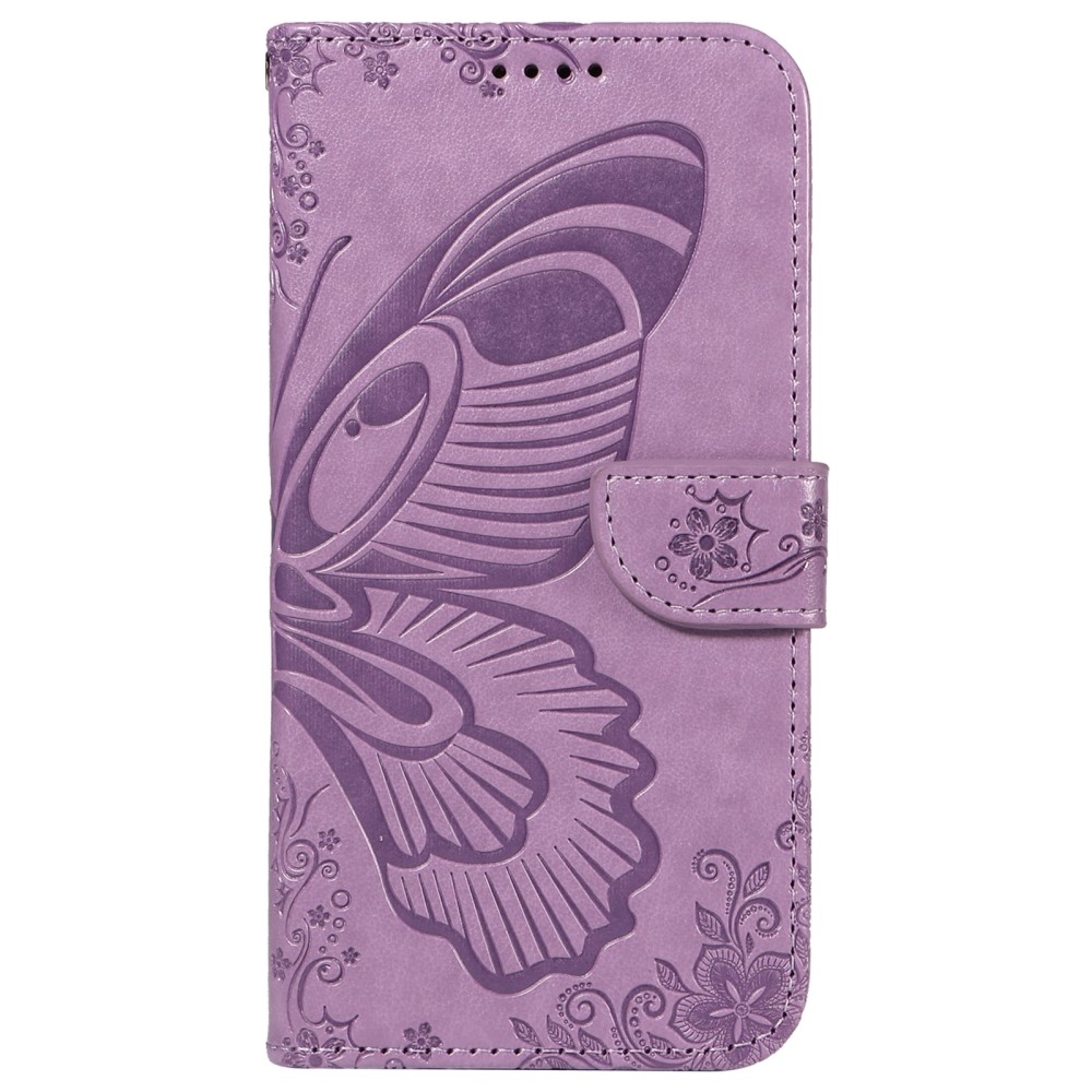Floral Butterfly knížkové pouzdro na Vivo Y28 - světlefialové