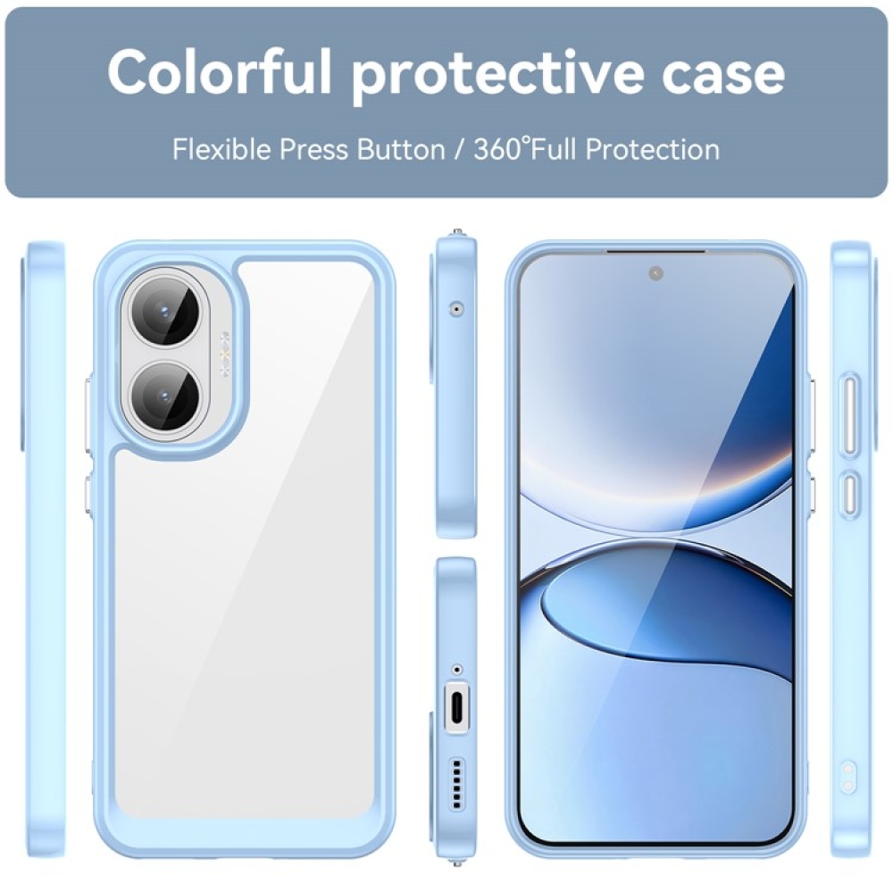Gelový obal s pevnými zády na Xiaomi Poco F7 5G - modrý