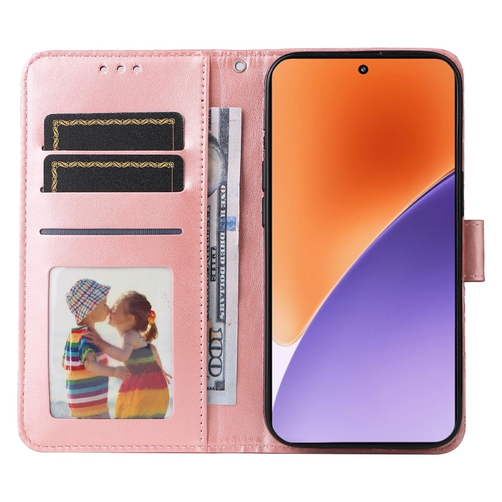 Sunflower knížkové pouzdro na Xiaomi 15 - růžové